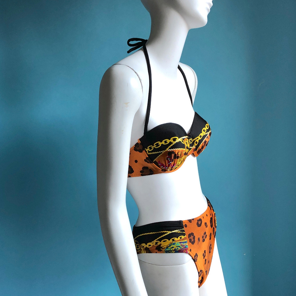 Vintage 80's GOTTEX Bikini sz S/M Animal Print EUC